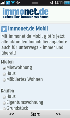 Immonet.de macht mobil: Weltweit erste App für Immobiliensuche auf mobilen Endgeräten von Samsung